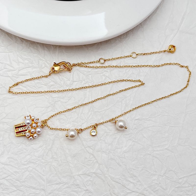 Kate Spade Sparkling Zircon and Pearl Ice Cream Pendant Necklace