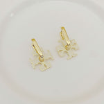 Tory Burch gold-tone logo U-shaped metal earrings with interlocking cutout motif