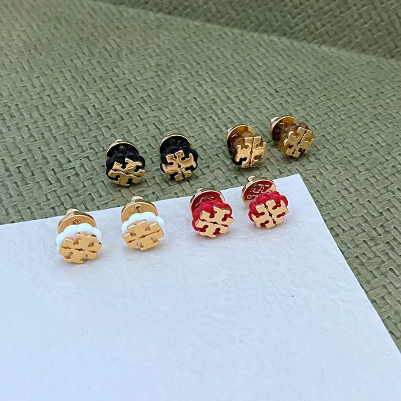 Tory Burch Cute Round Logo Metal Stud Studs women