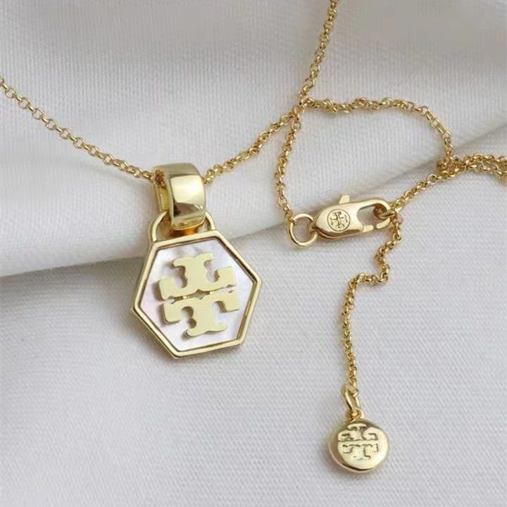 Tory Burch Hexagonal Metal Necklace