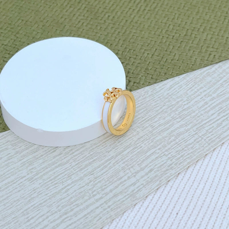 Tory Burch Enamel Narrow Band Women's Metal Ring