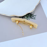Milky White acrylic hair clip, gold-tone clasp and prongs
