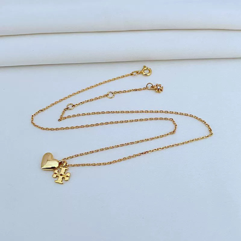 Tory Burch Heart Logo Adjustable Necklace