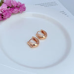 Petite U-shaped hoop earrings, rose gold tone, smooth finish