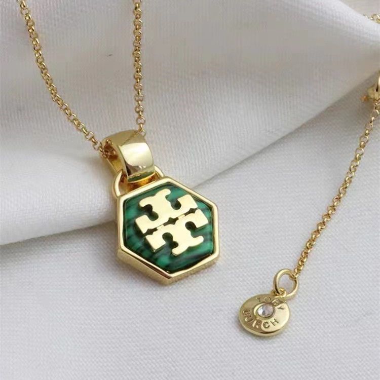 Tory Burch Hexagonal Metal Necklace