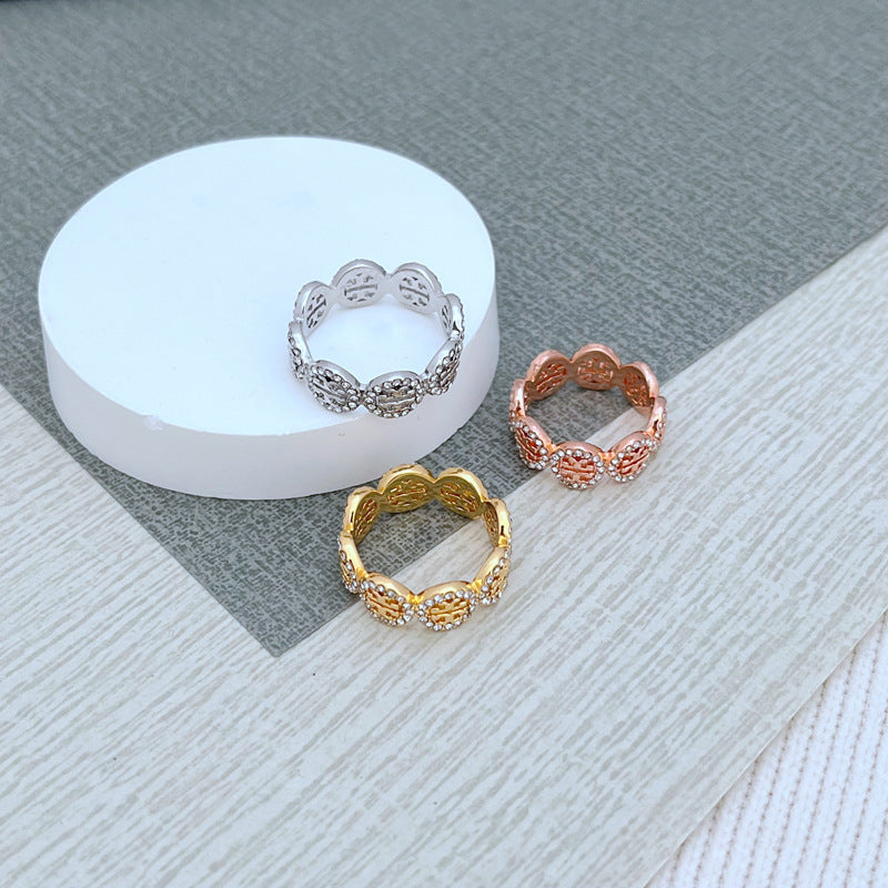 Tory Burch Diamond-Set Metal Rings