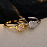 Molten Gold Adjustable Ring with Opal

