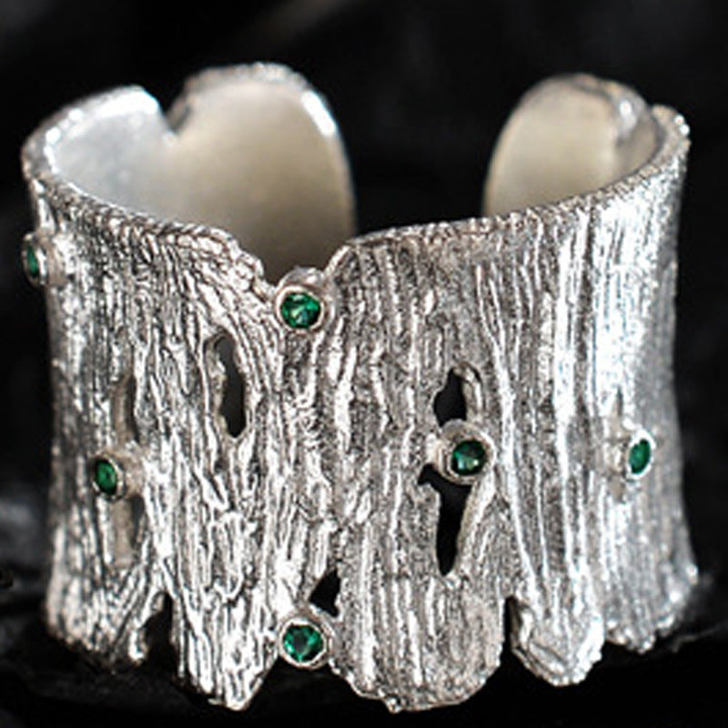 Rustic Textured Wide Ring

