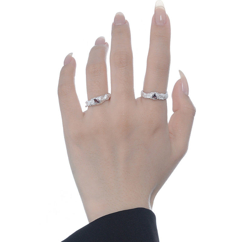 Distressed Metal with Crimson Stone

