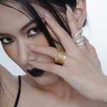 Hand-Forged Silver Cuff Ring

