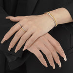 Thin Adjustable Ring with Subtle Sparkle

