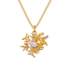 Artisanal Gold Irregular Starburst Necklace

