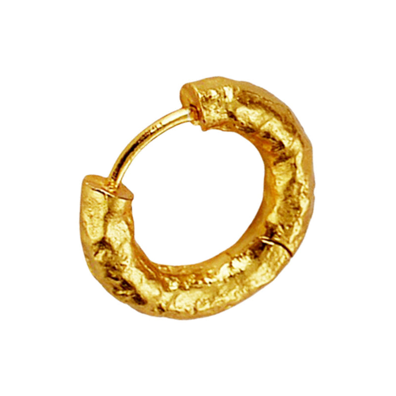 Crater-Textured Thick Huggie Hoops

