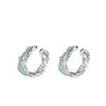 Pale Green Enamel Ear Cuffs

