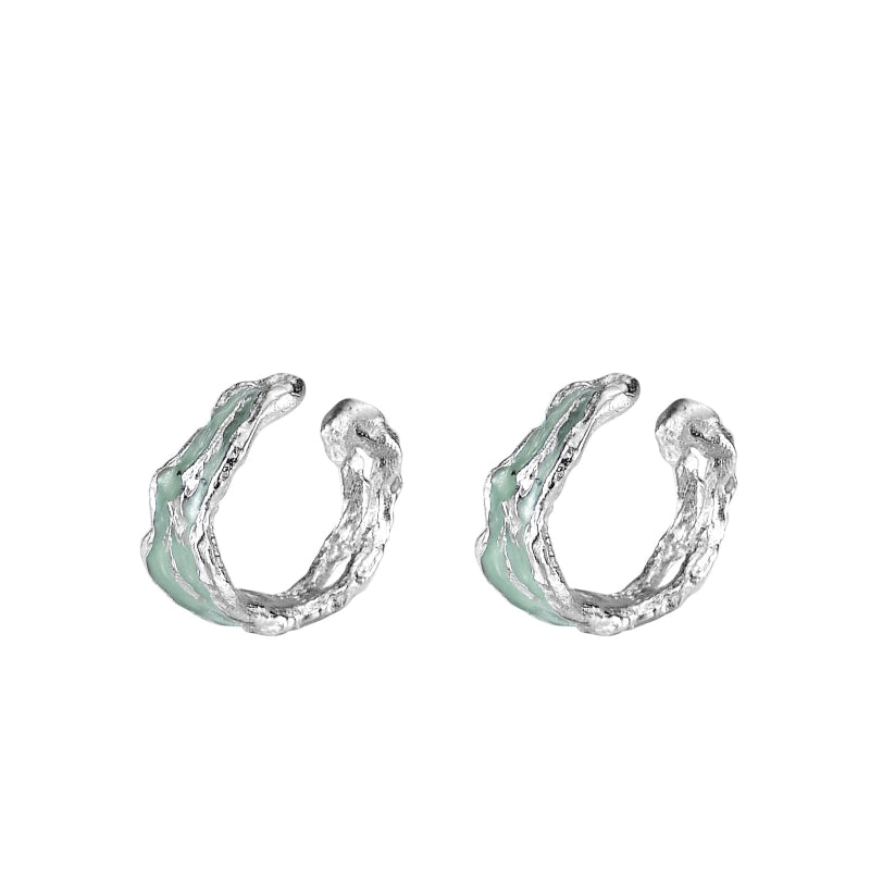 Pale Green Enamel Ear Cuffs


