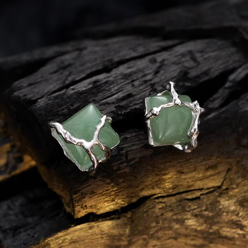 Artisan Handcrafted Green Stone Earrings

