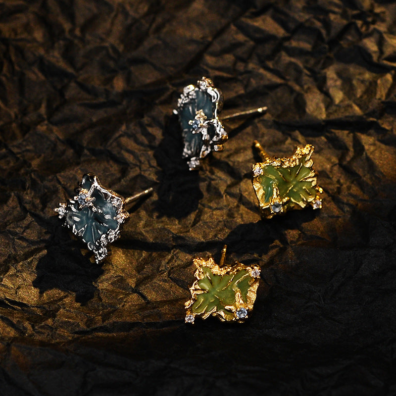 Artisan Silver Studs with Pale Blue Center

