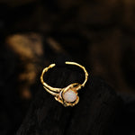 Artistic Double-Band Opal Ring

