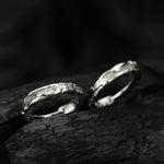 Contemporary Green and Silver Huggie Earrings

