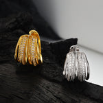 Chunky Multi-Row Crystal Hoop Earrings

