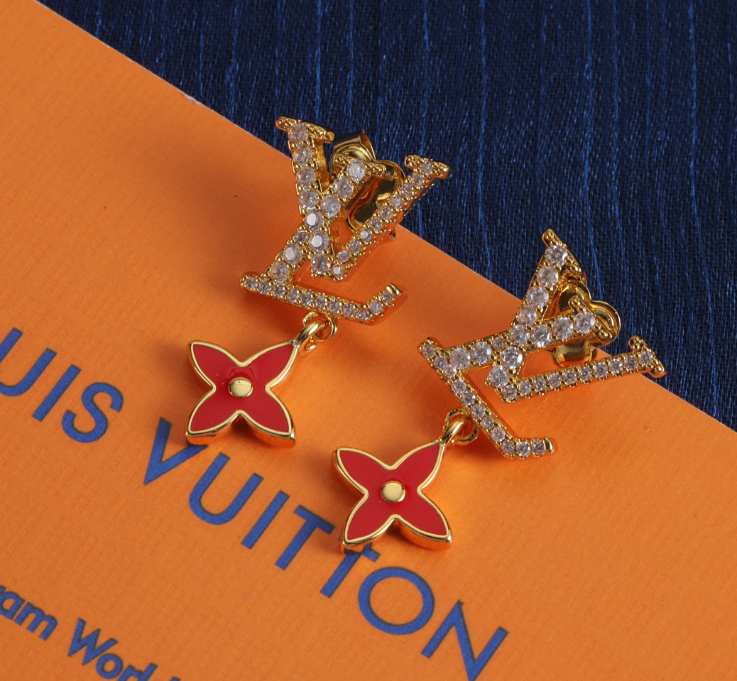 Louis Vuitton LV four-leaf clover earrings