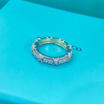 Tiffany diamond-accent crossover ring, white gold color pavé band
