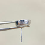 Round earring stud back with 750 stamp, post and clasp shown