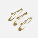 Set of four gold-tone chain bracelets with enamel heart charms and clasps
