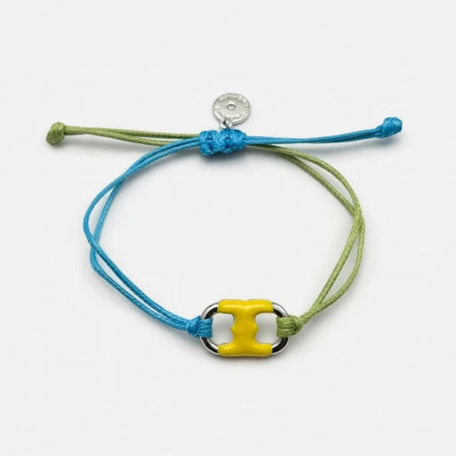 Tory Burch Colorful Hand-Woven Adjustable Drawstring Enamel Bracelet