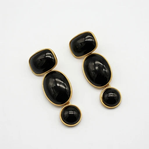 Vintage Baroque Geometric Drop Earrings