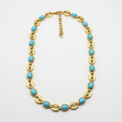 Vintage Oval Gemstone Pig Nose Bracelet/Necklace