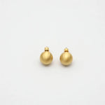 Gold ball stud earrings, minimalist round design with push-back fasteners