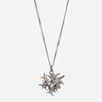 925 sterling silver starburst snowflake pendant necklace with chain