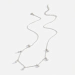 Silver teardrop zircon pendant necklace with small dangling teardrop charms