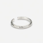 925 sterling silver open ring with tang grass pattern and 9225 stamp