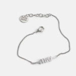 Rhinestone chain bracelet in silver with lobster clasp and Miu Miu logo charms